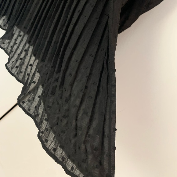 Zara Black Swiss Dot Jumpsuit Pleated Dress - Picture 12 of 16